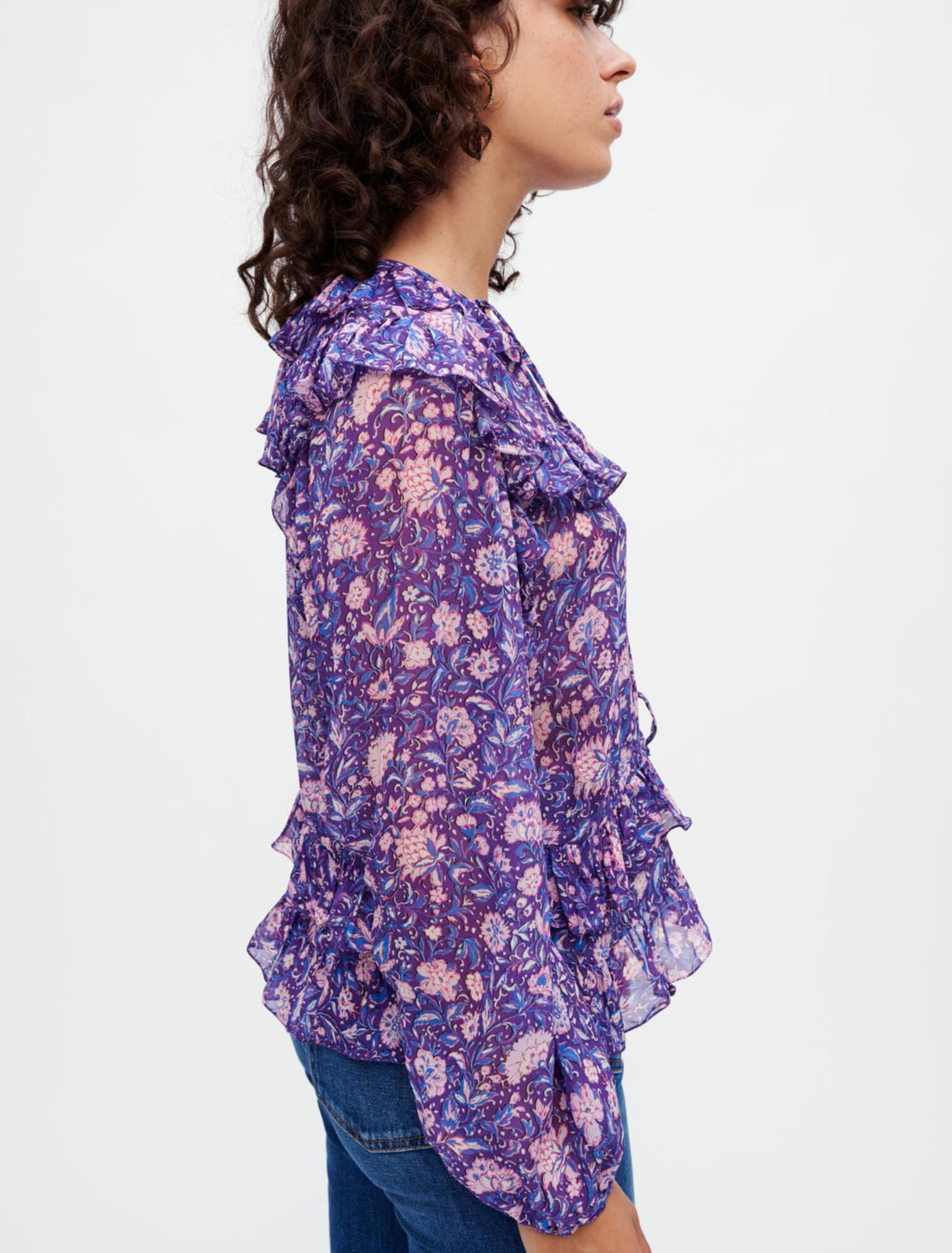 Top aus bedruckter Viskose Dahlia