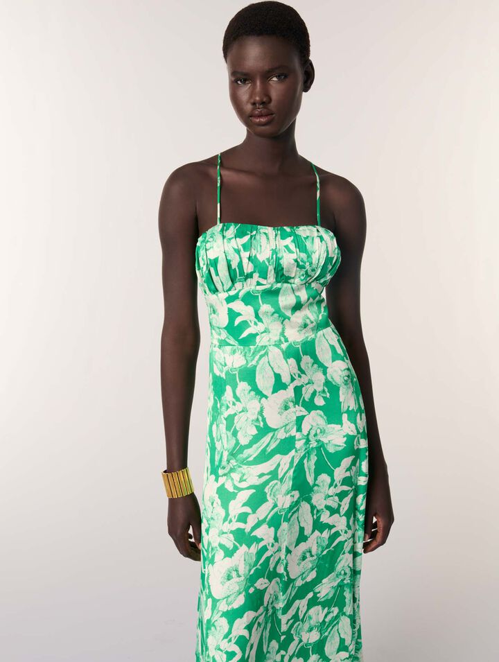 Langes bedrucktes Kleid