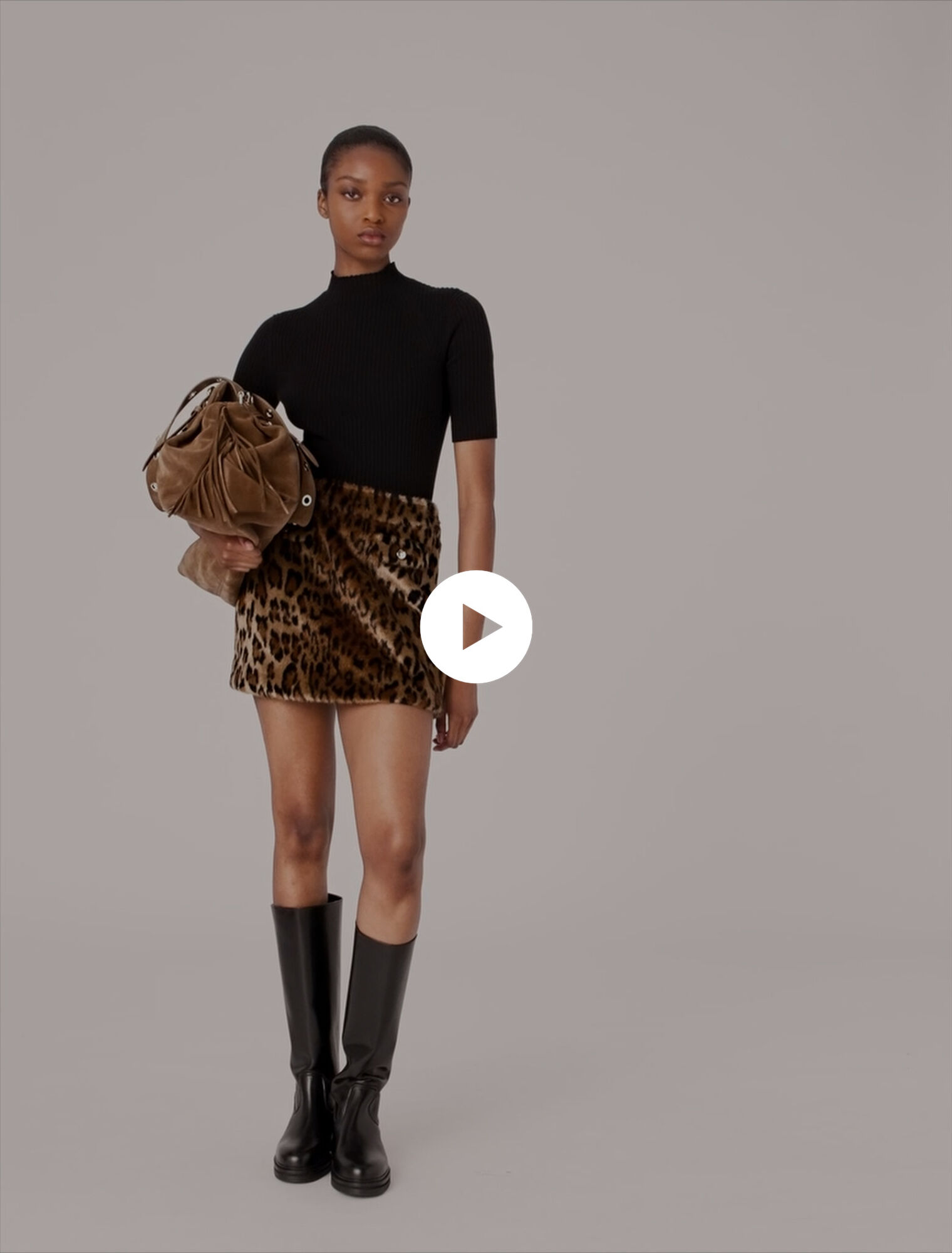 Leopard-Minirock aus Kunstpelz