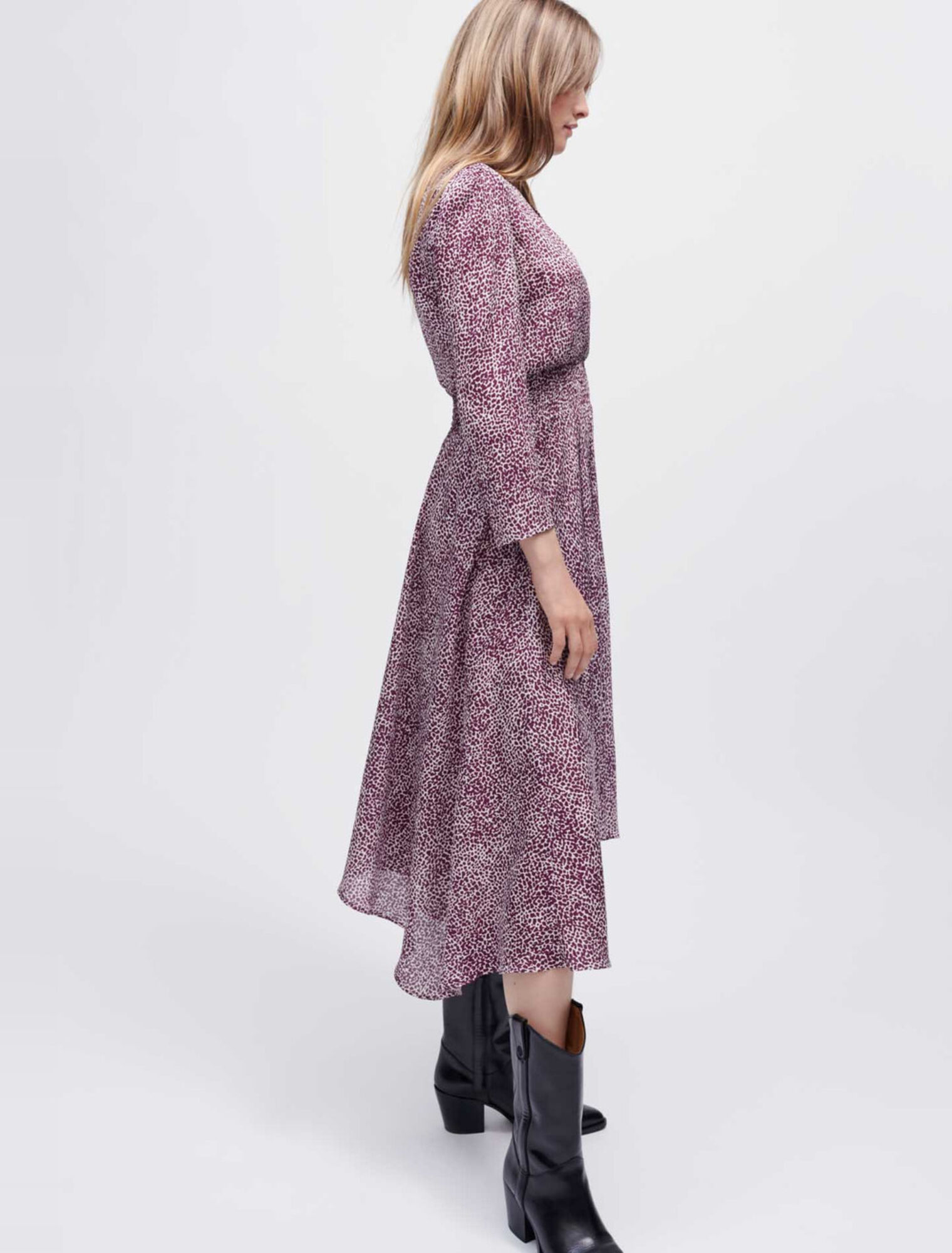Asymmetrisches Kleid mit Leopardendruck