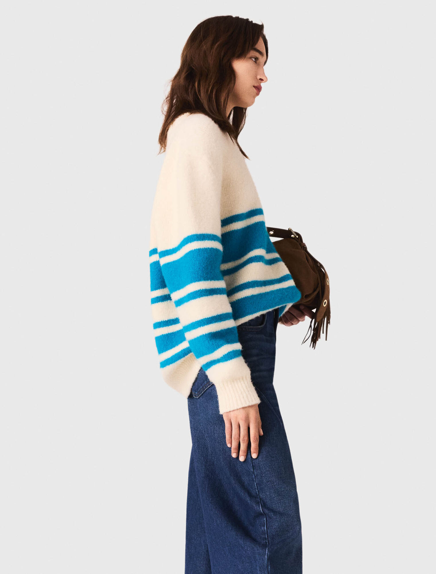 Weiter Pullover aus Wollgemisch