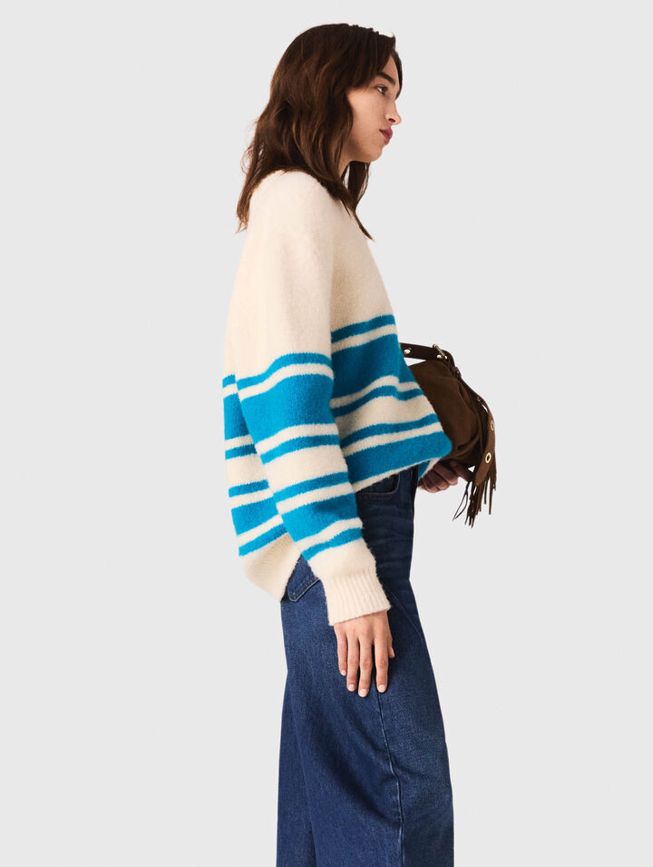 Weiter Pullover aus Wollgemisch