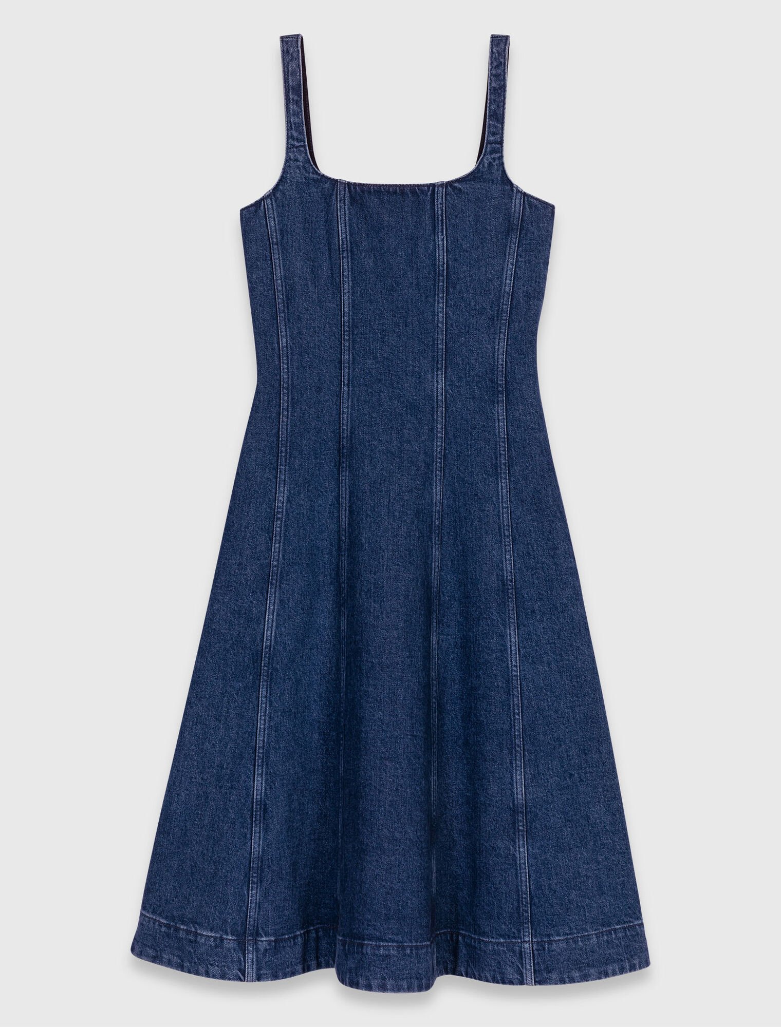 Langes Babydoll-Kleid aus Denim