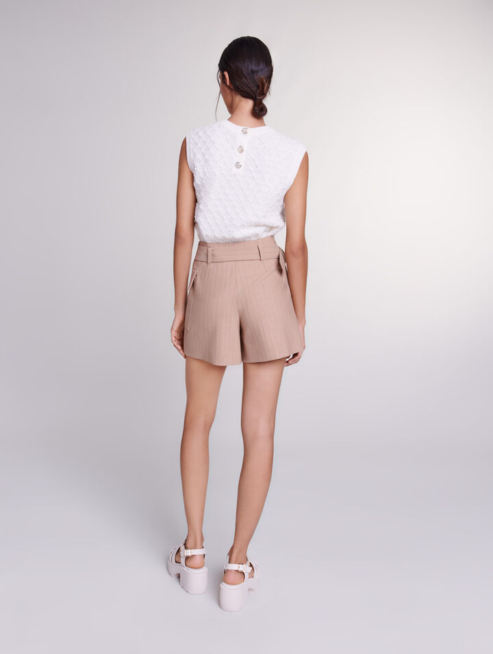 Gestreifte Shorts Trompe-l'Oeil
