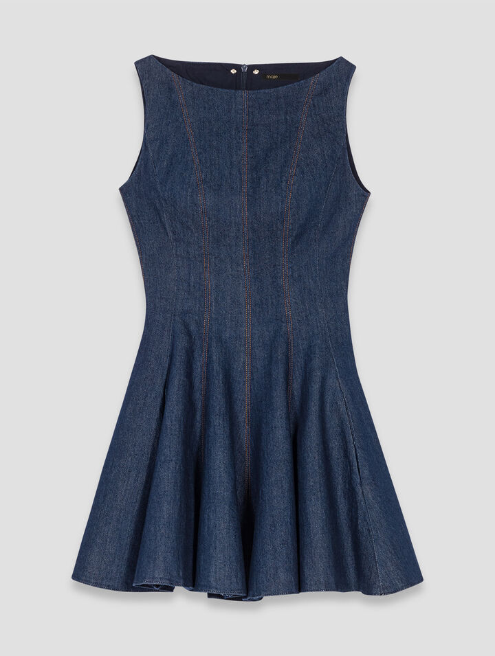 Kurzes Denimkleid mit Volants