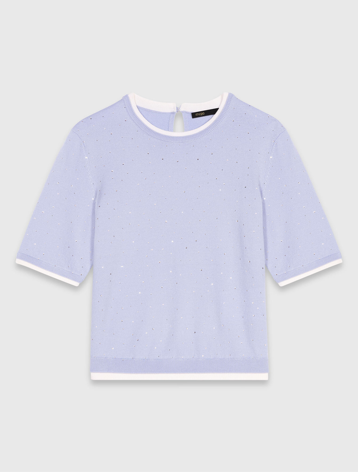 Pullover aus 100% Wolle mit Strass