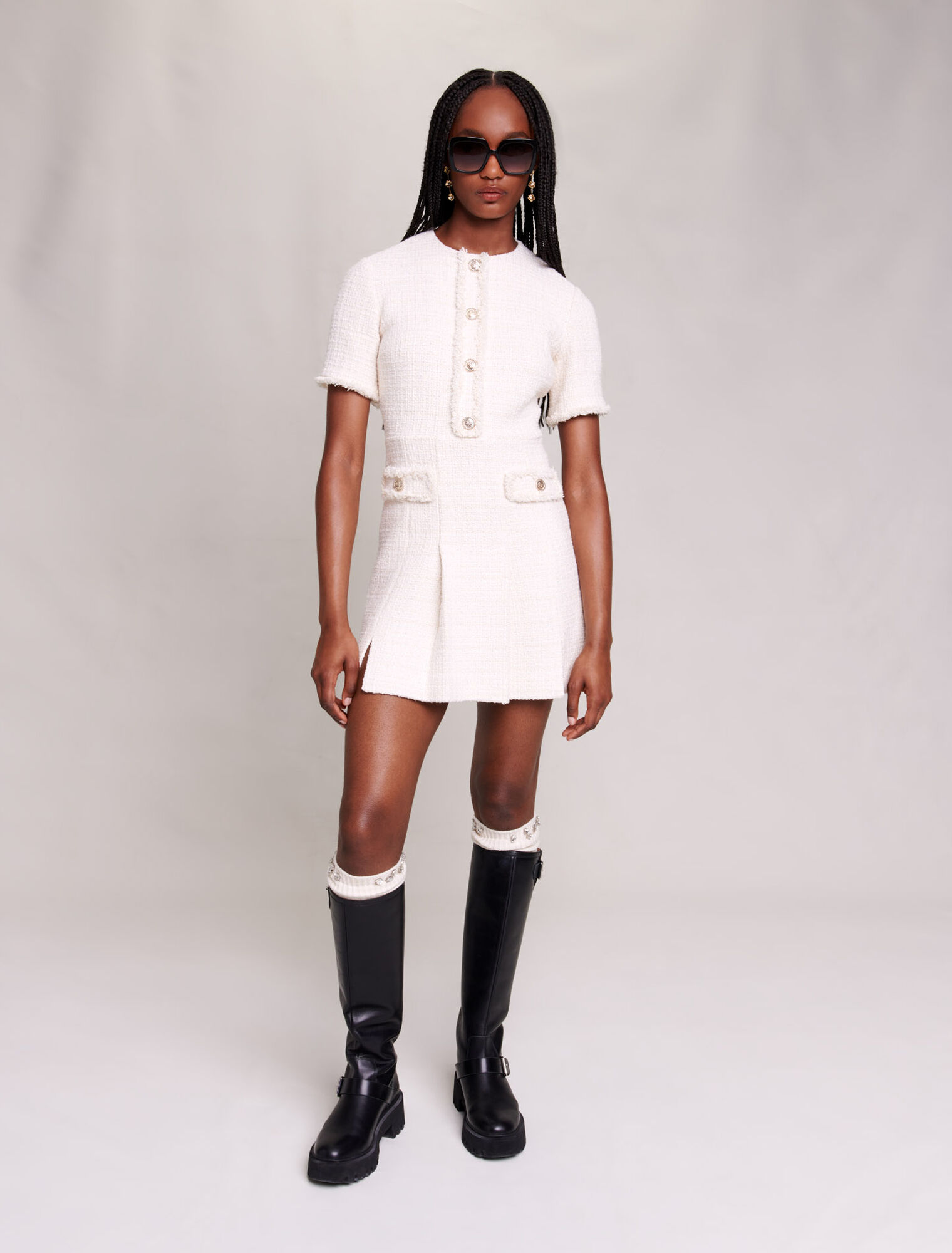 kurzes Tweedkleid
