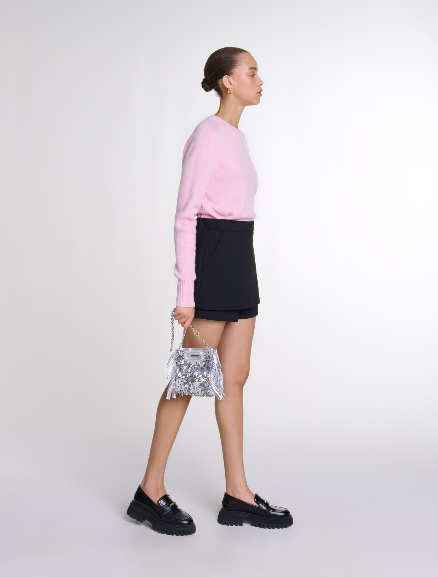Crepe skirt shorts