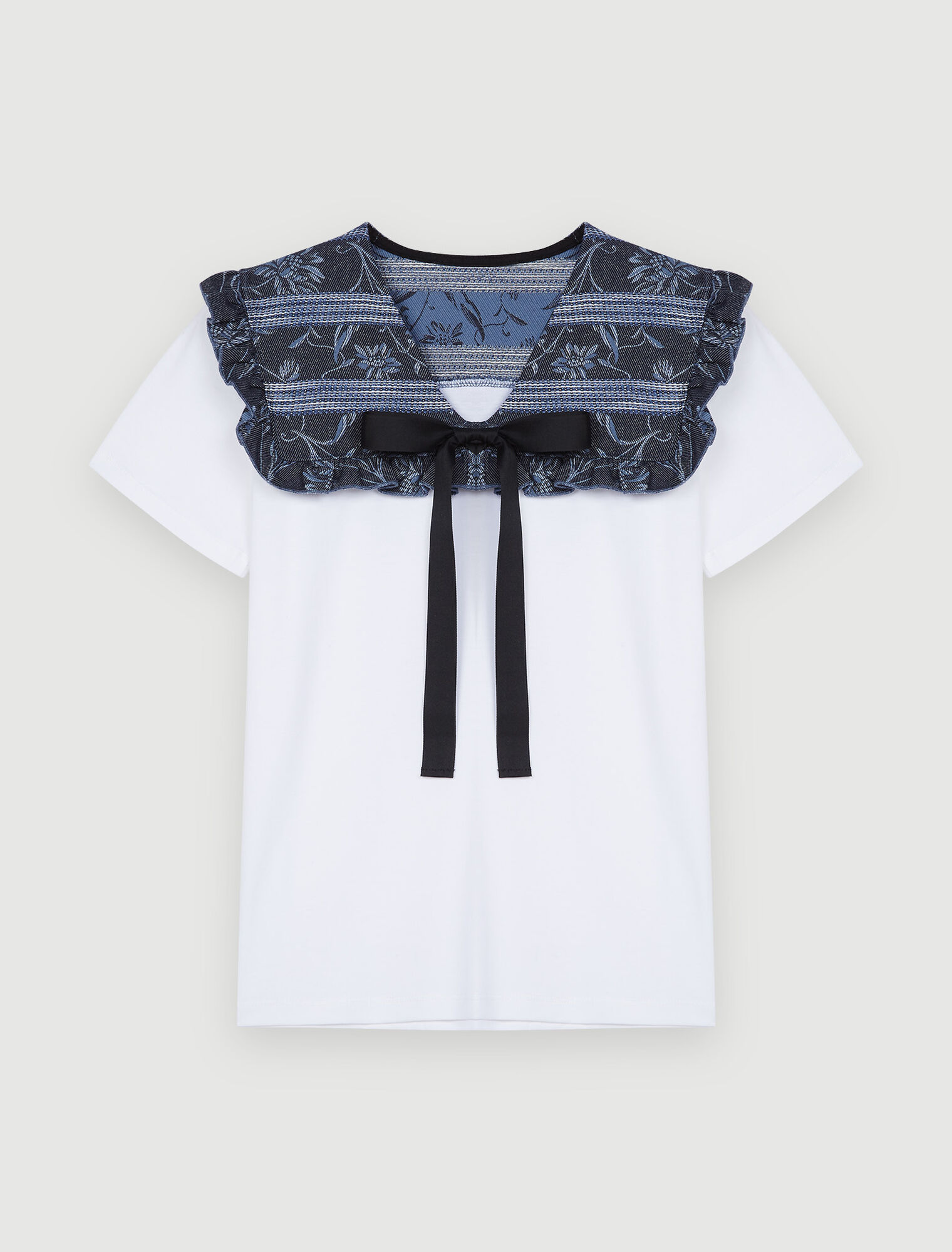 T-Shirt aus Materialmix