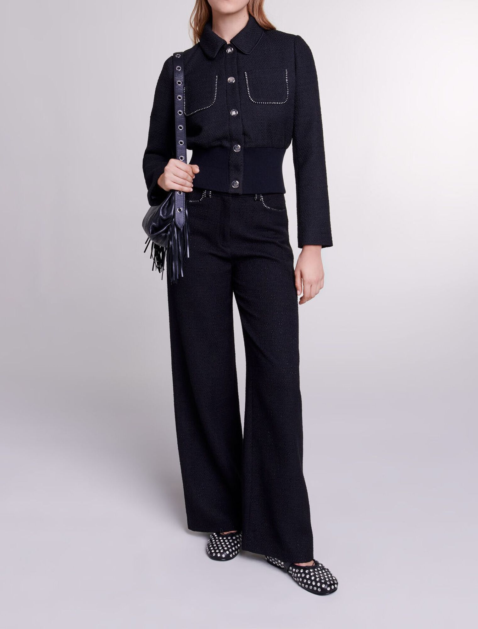 Weite Tweed-Hose