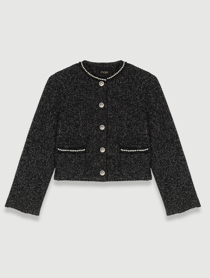 Kurze Jacke mit Perlen