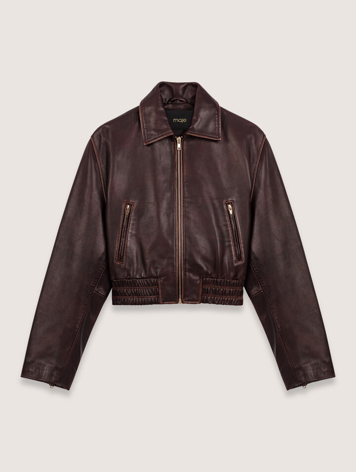 Jacke aus Leder im Vintage-Look
