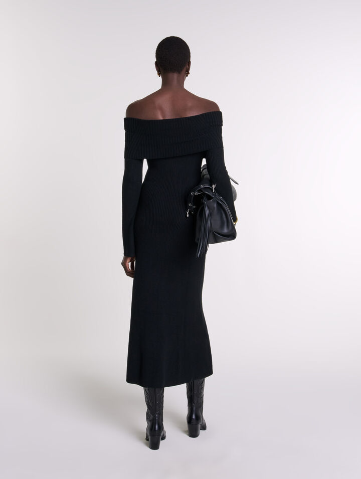 Langes Strickkleid