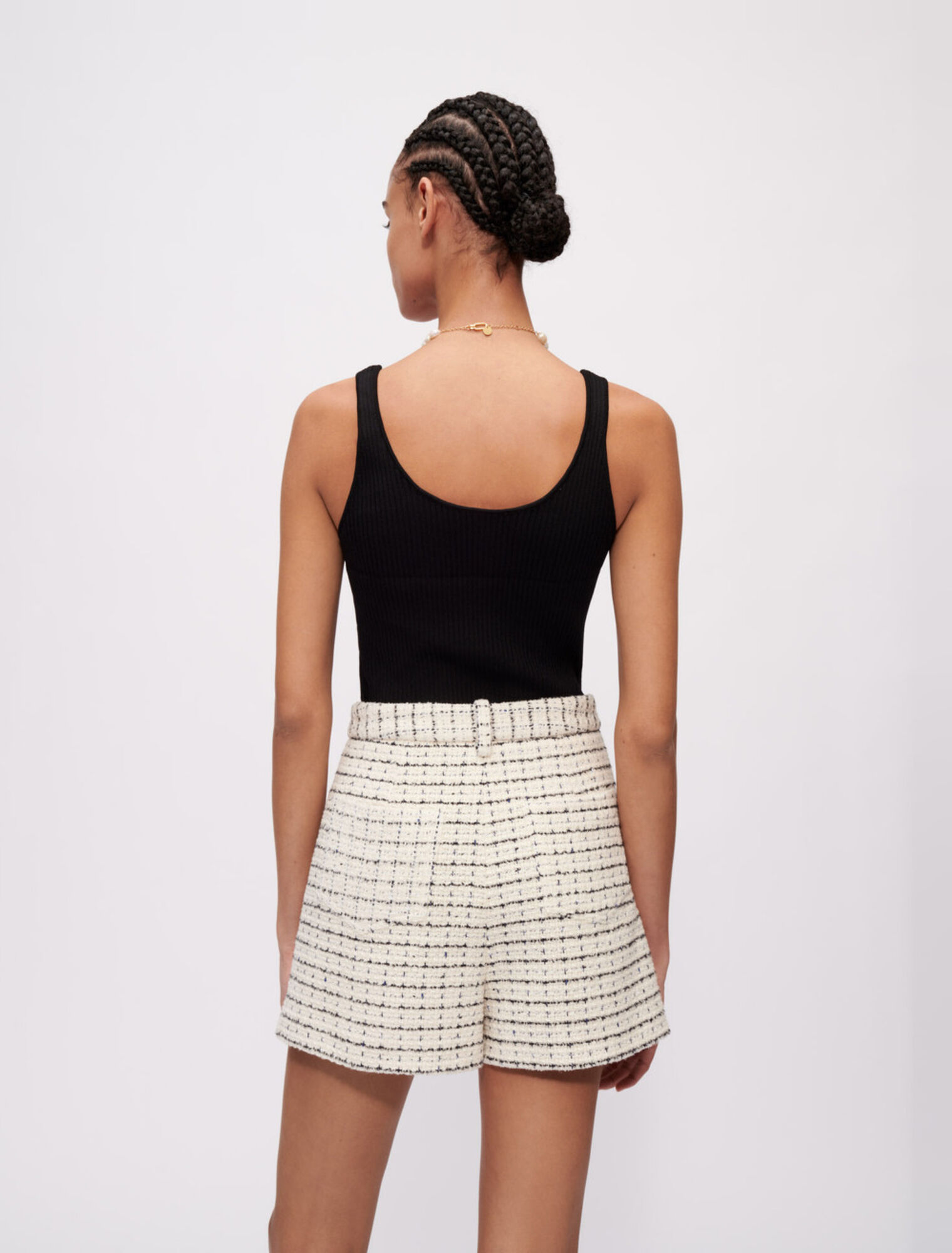 Shorts aus meliertem Tweed