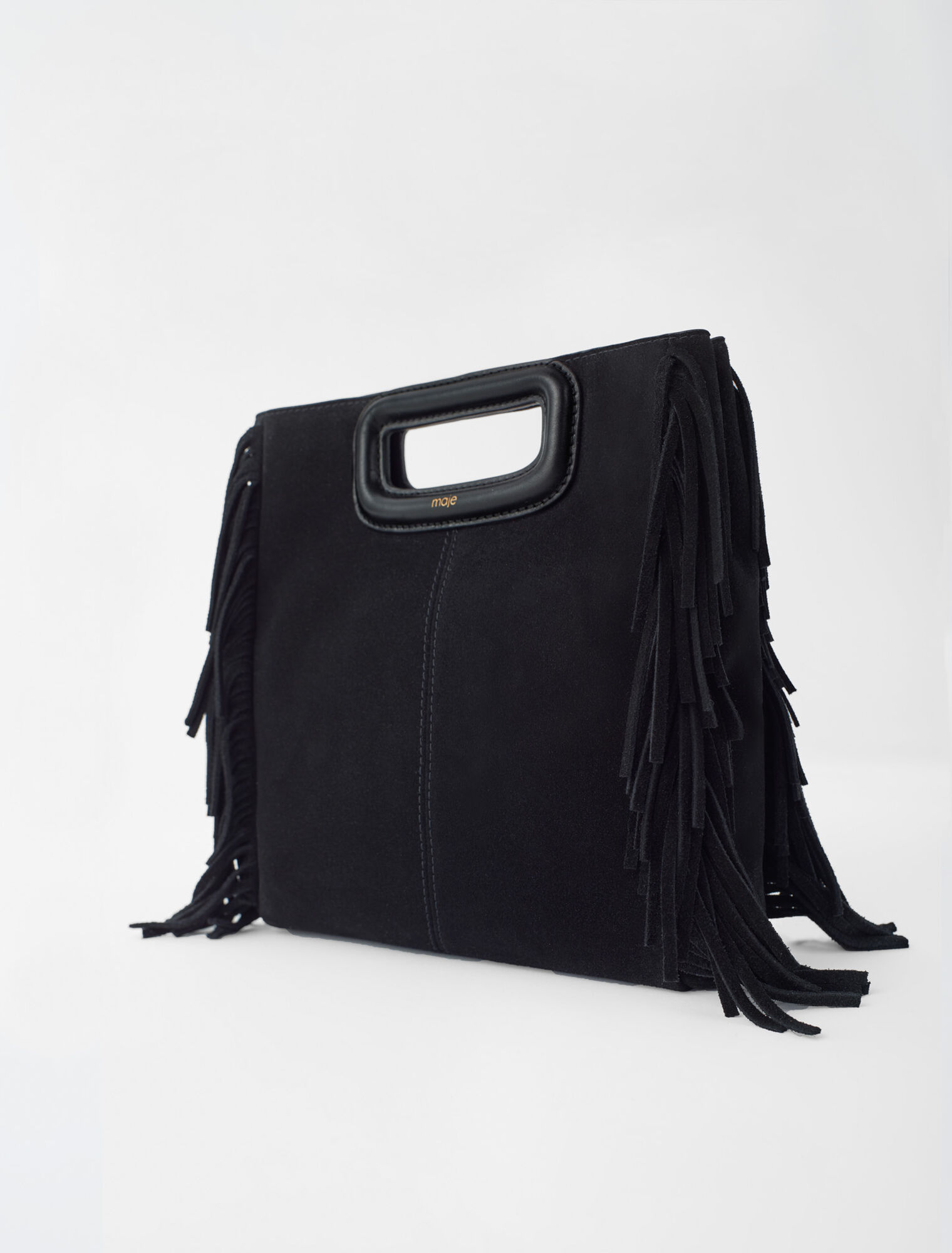 M-Tasche aus Wildleder mit Fransen