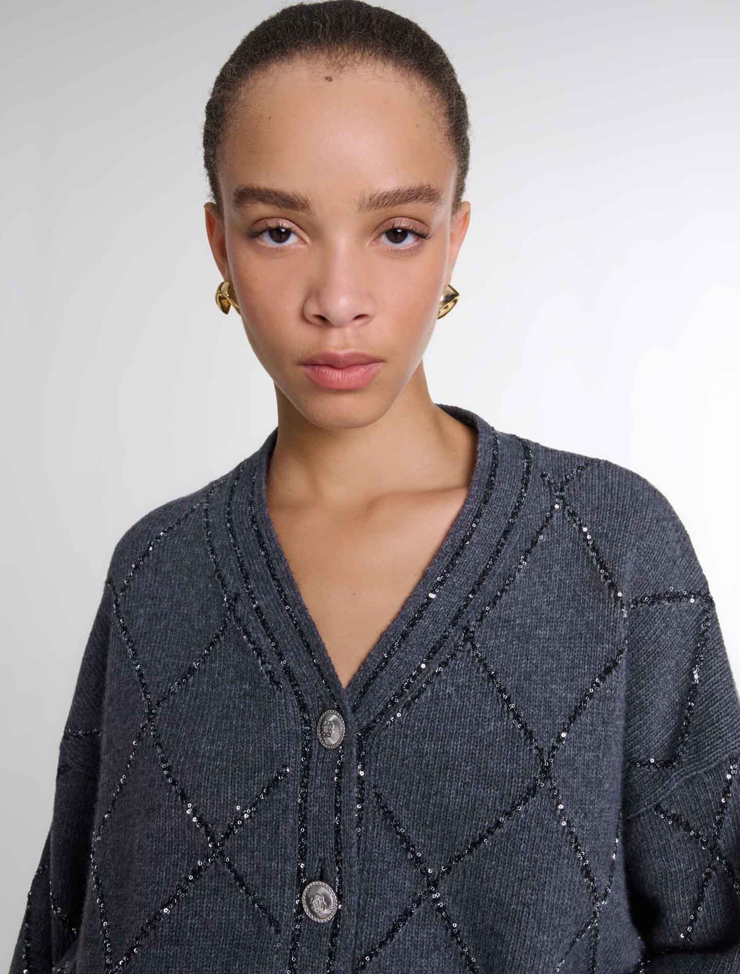 Strickjacke mit Pailletten