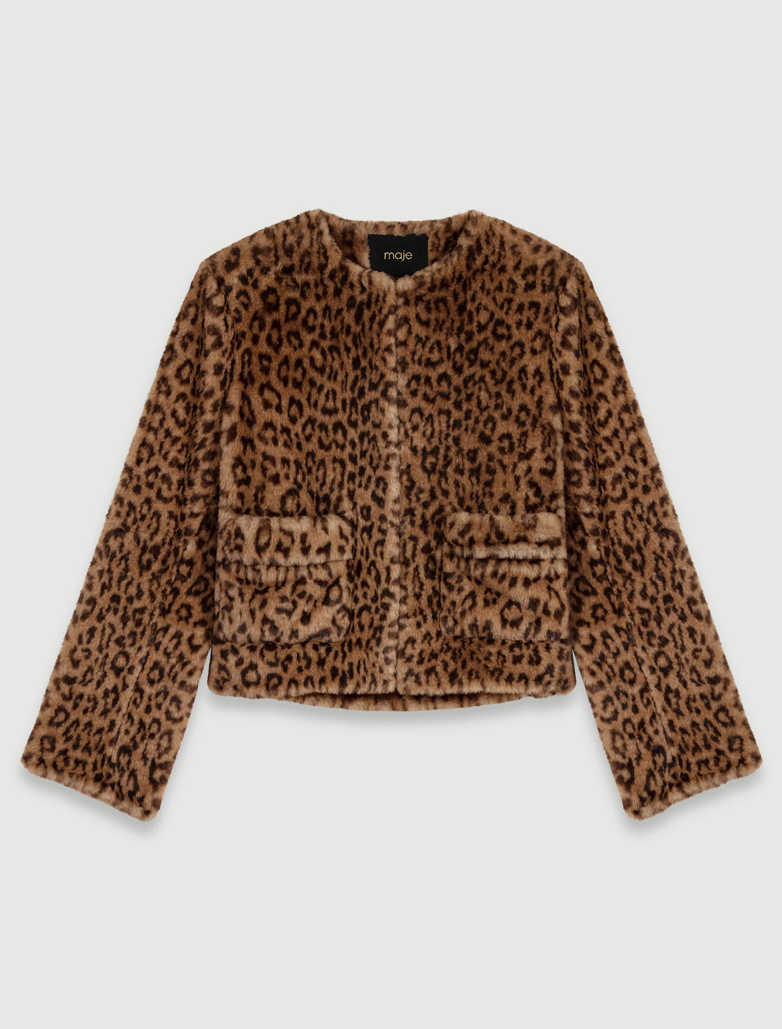Kurze Kunstpelzjacke