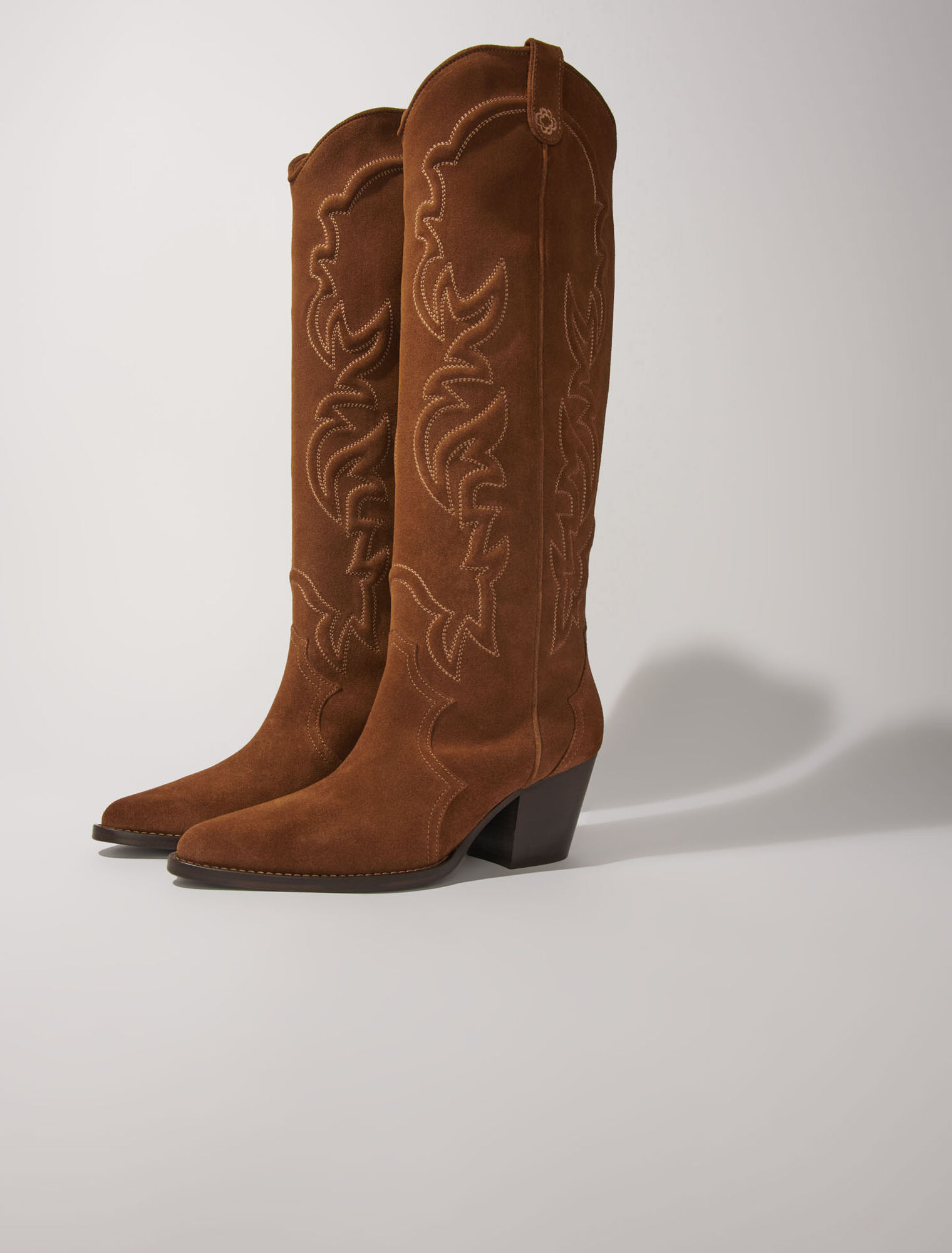 Santiags Stiefel aus Veloursleder