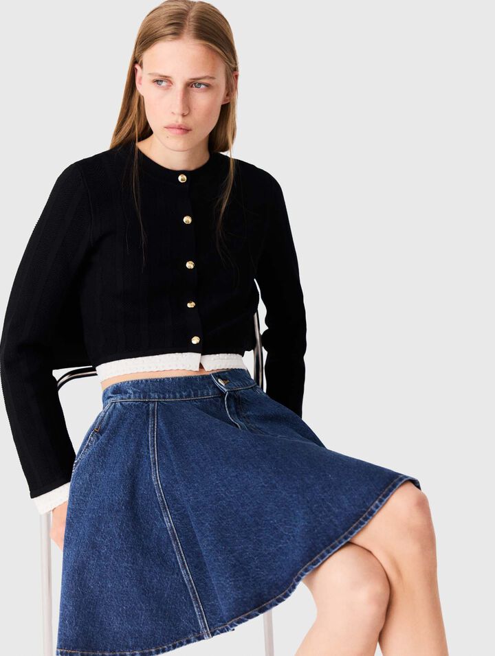 Cardigan mit Kontraststreifen