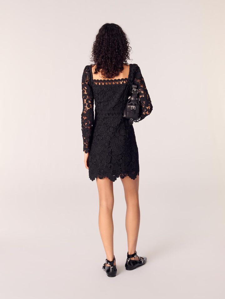 Kurzes Gipüre-Kleid