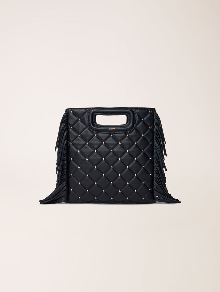 M-Tasche aus Leder mit Nieten