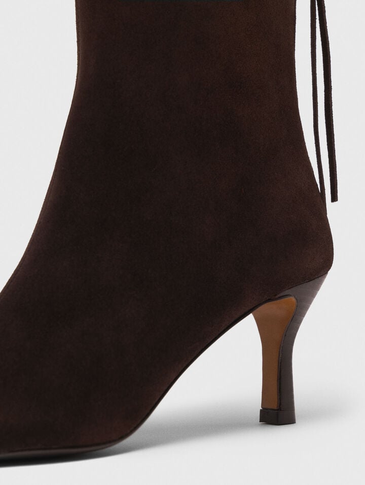 Bottines zippées en suède