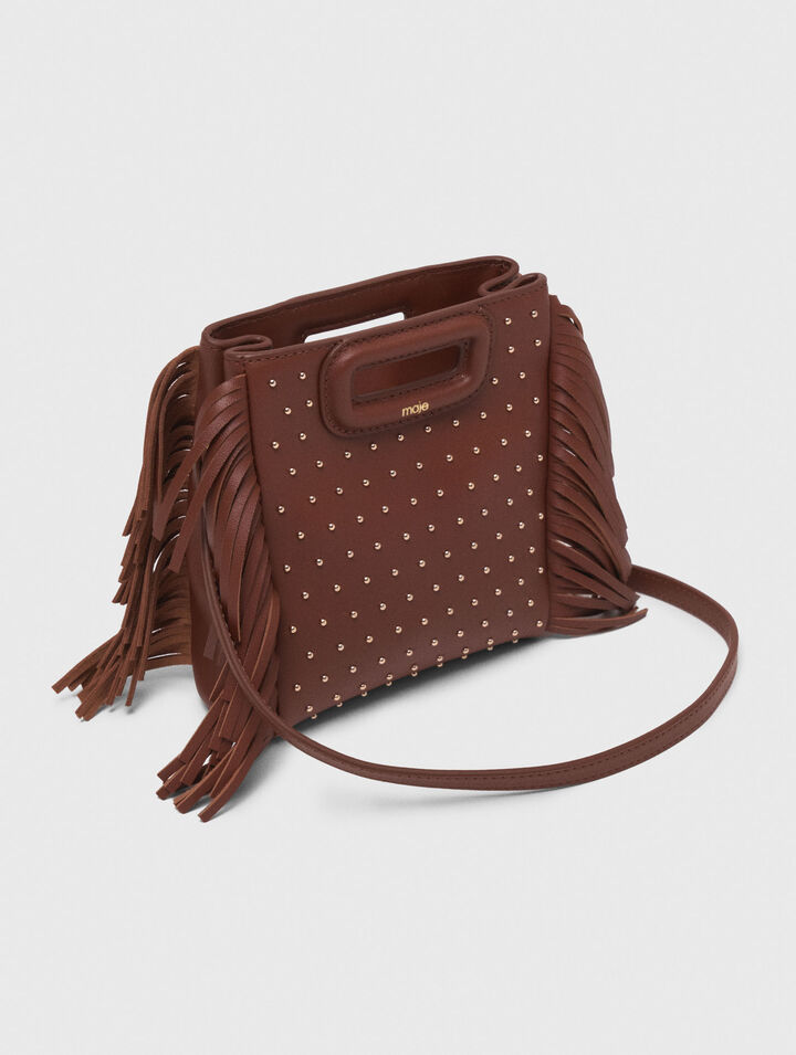 Minitasche M aus Leder mit Nieten