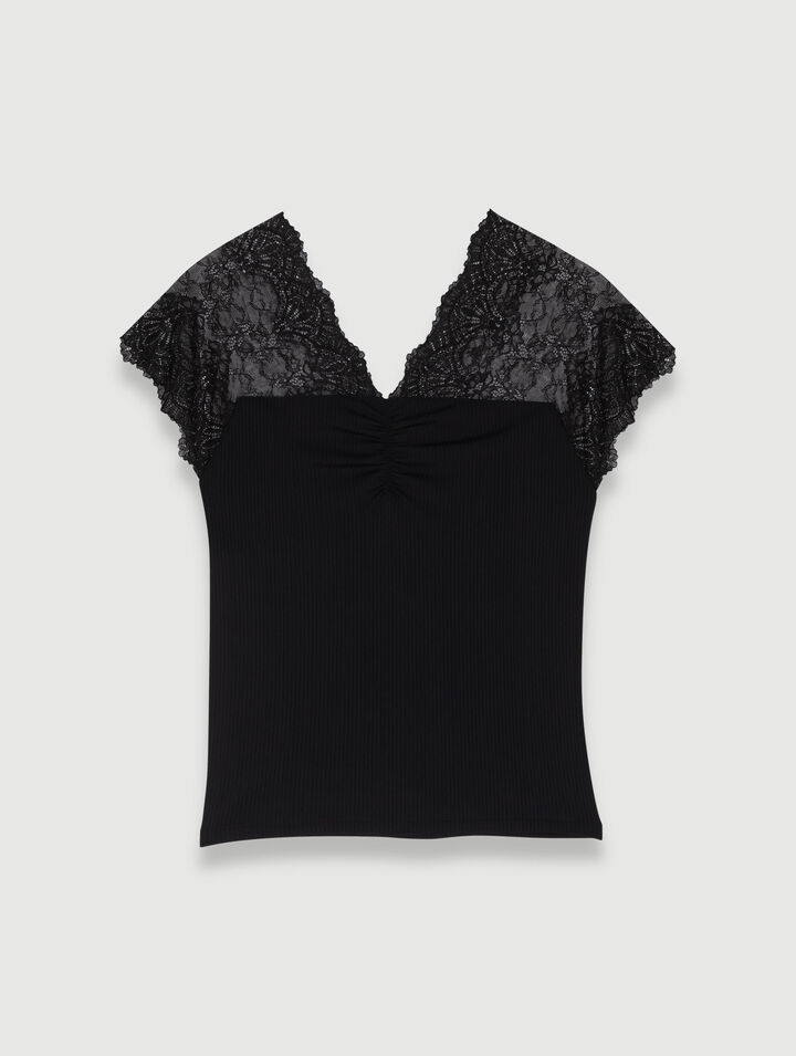 Spitzen Top aus Jersey