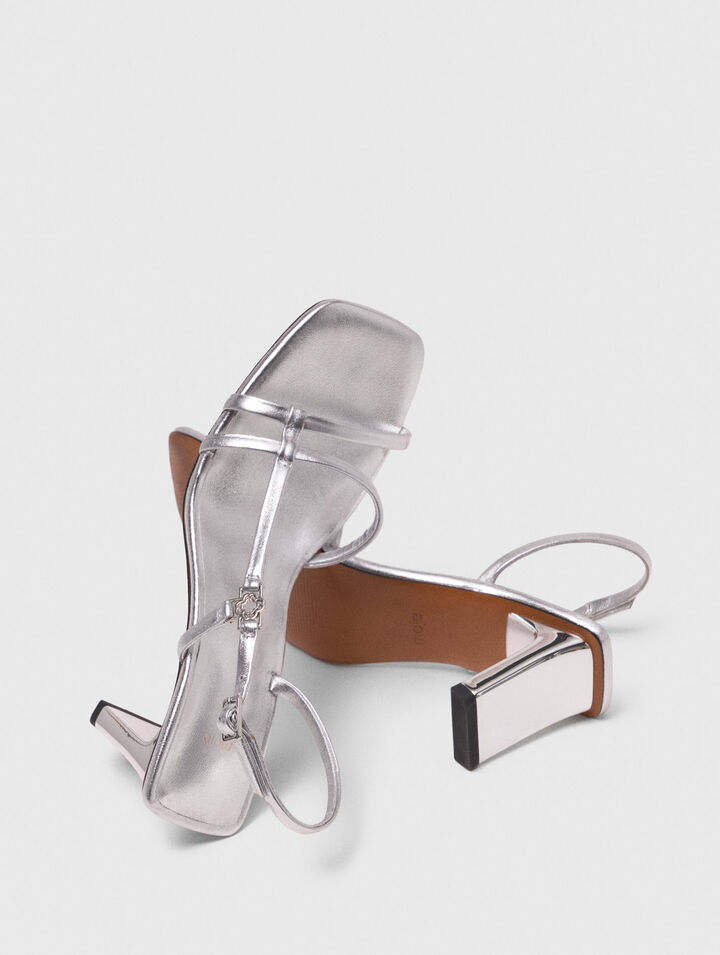 Metallic-Riemchensandale