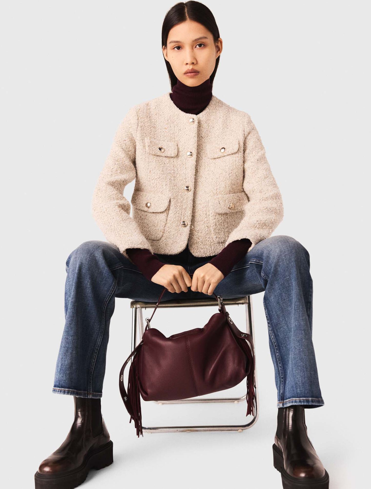 Kurze Bouclé-Tweedjacke