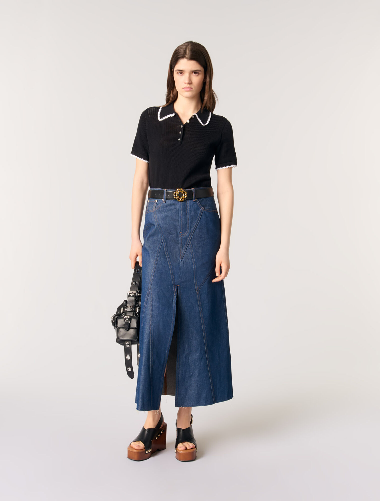 Poloshirt aus Pointelle-Strick