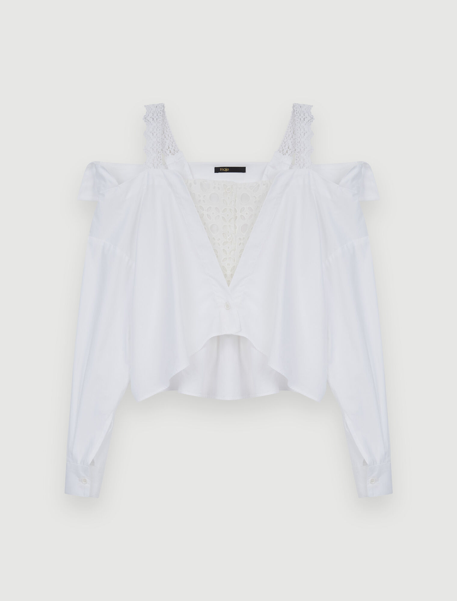 Trompe l'oeil Shirt mit Spitze