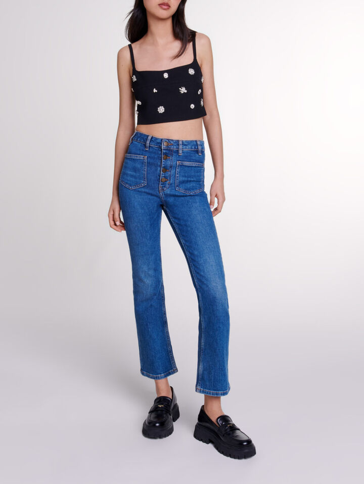 Crop-Top mit Strass