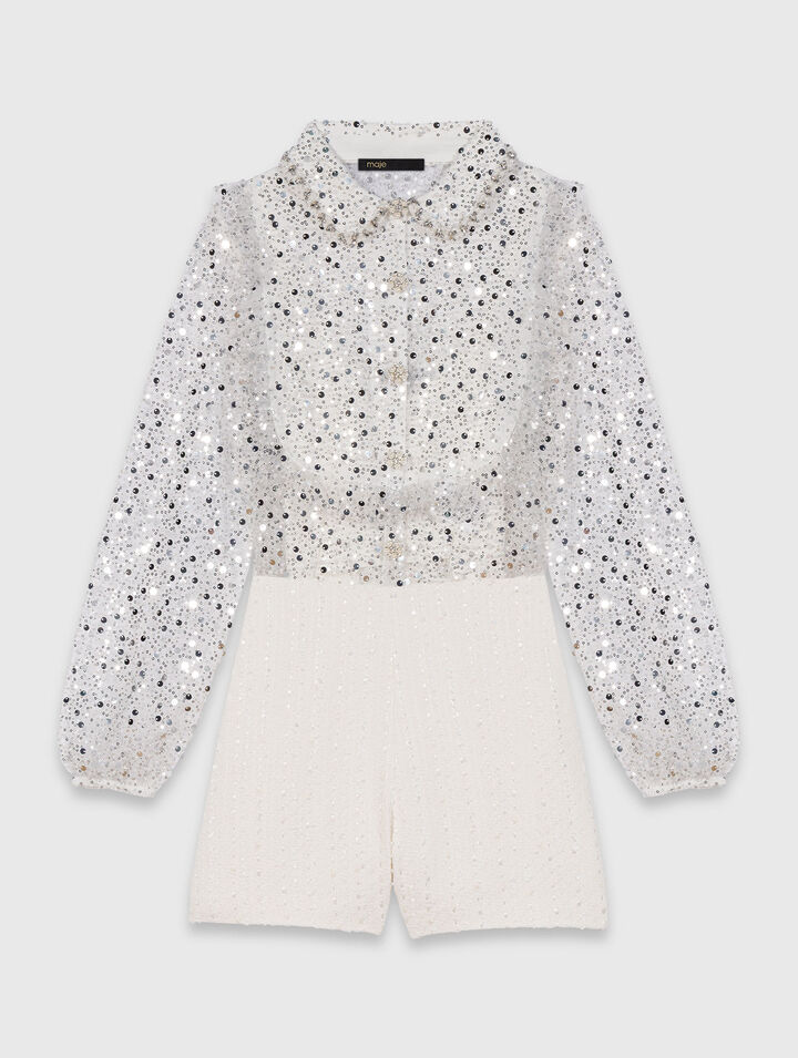 Kurzoverall aus Tweed