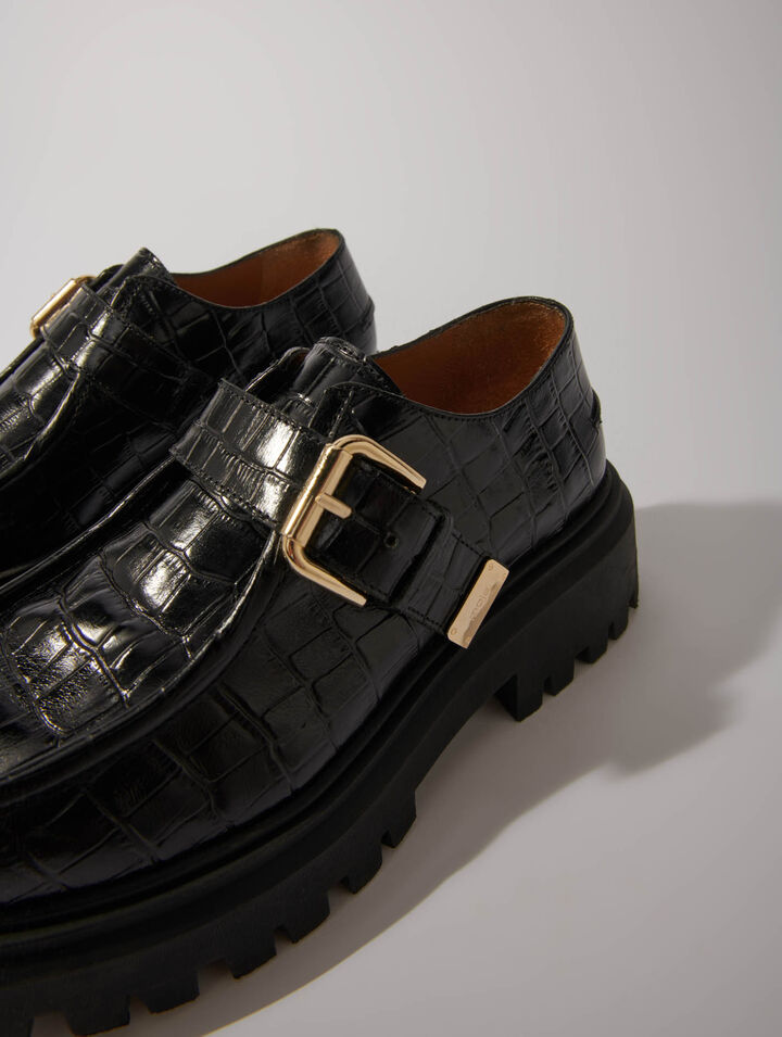 Klobige Derby-Schuhe aus Leder