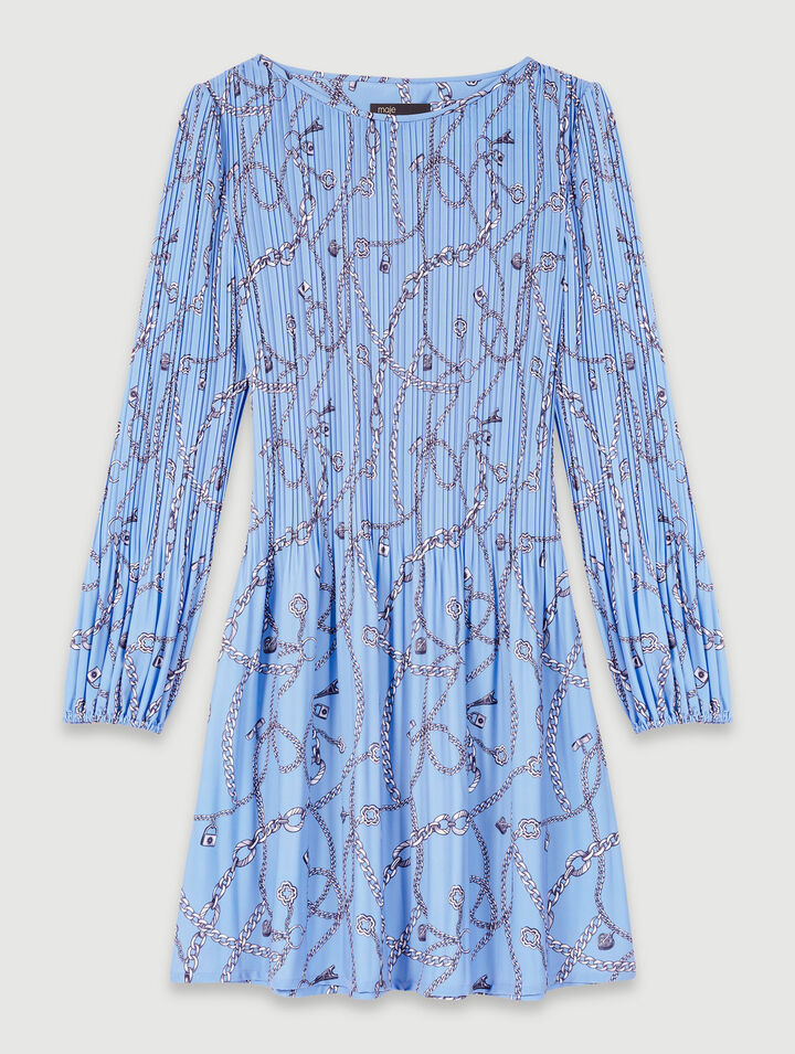 Bedrucktes Plissee-Kleid