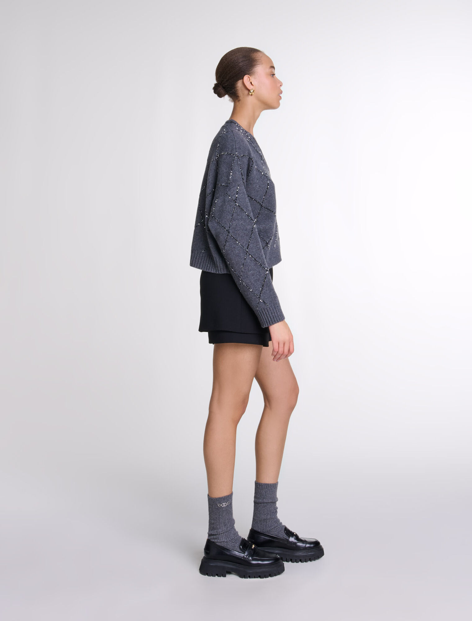 Strickjacke mit Pailletten