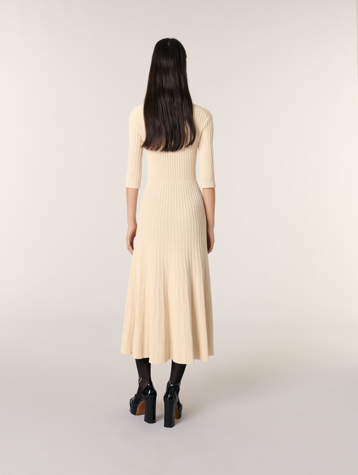 Midi-Strickkleid mit Pailletten