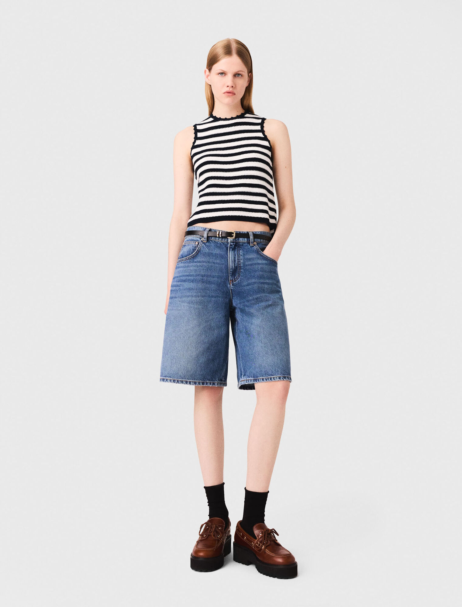 Denim-Bermudashorts