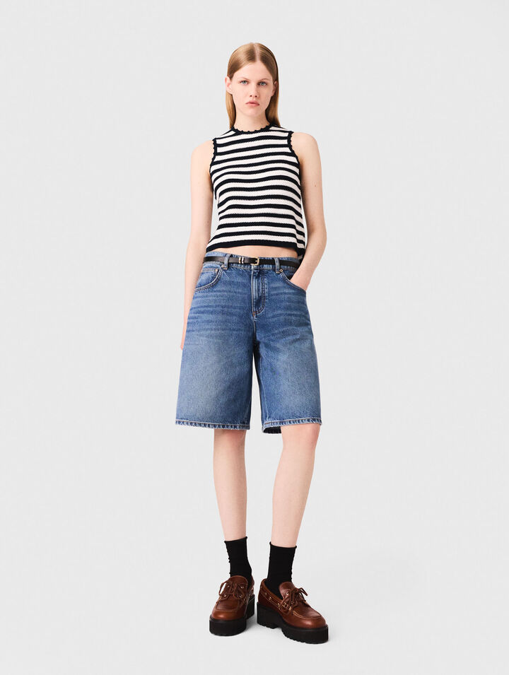 Denim-Bermudashorts