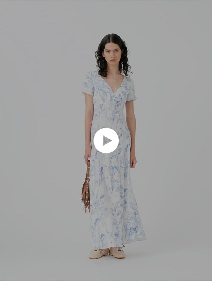 Flie&szlig;endes langes Kleid mit Print