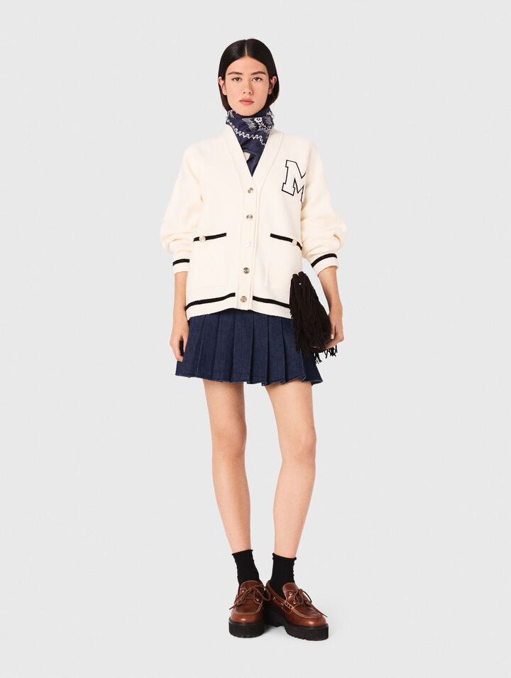 Langer Cardigan mit Stickerei