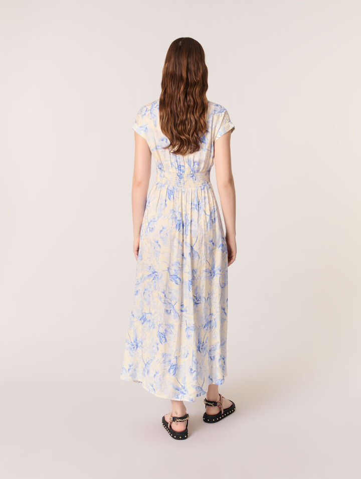 Langes bedrucktes Kleid
