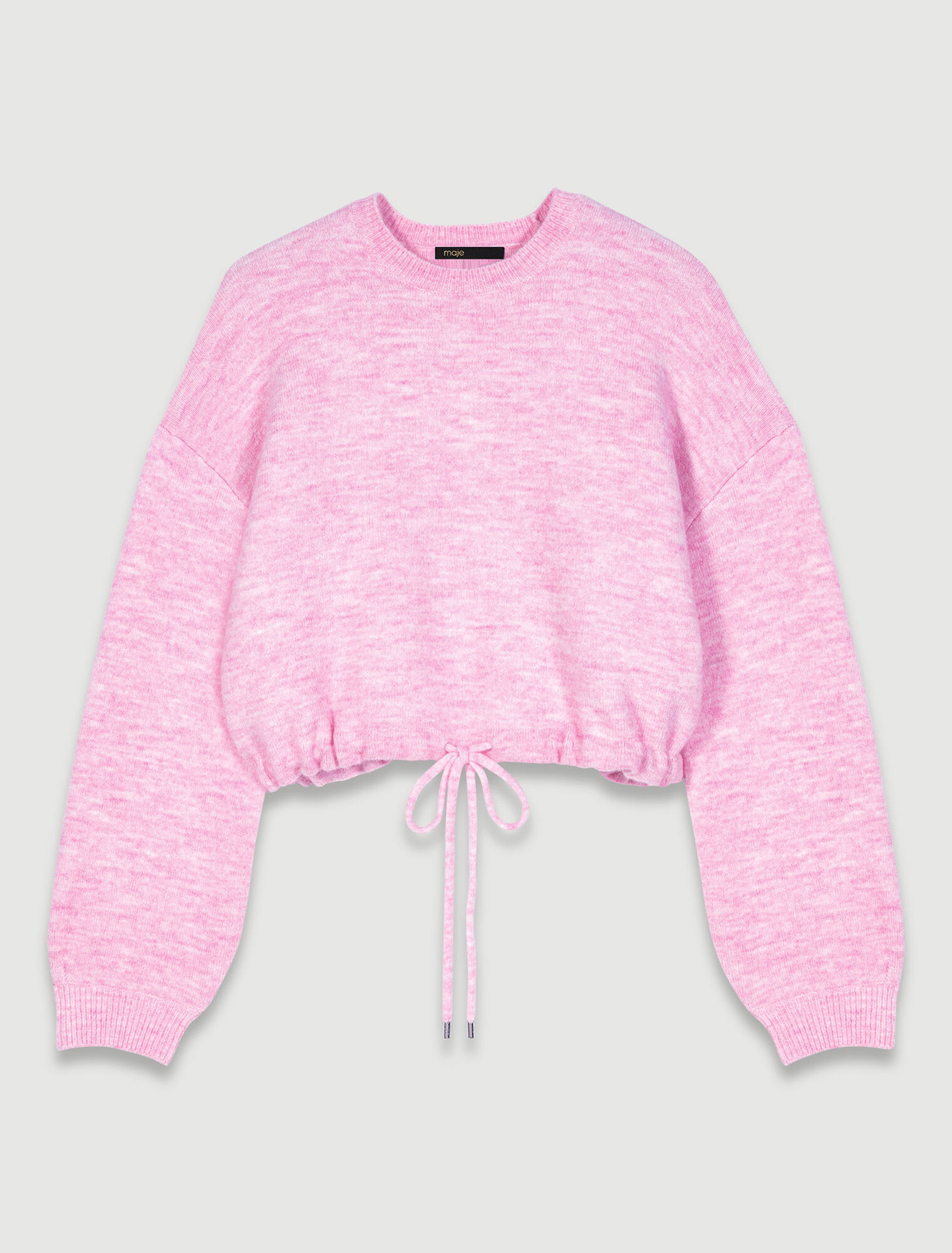 Kurzer Strickpulli mit Kordel