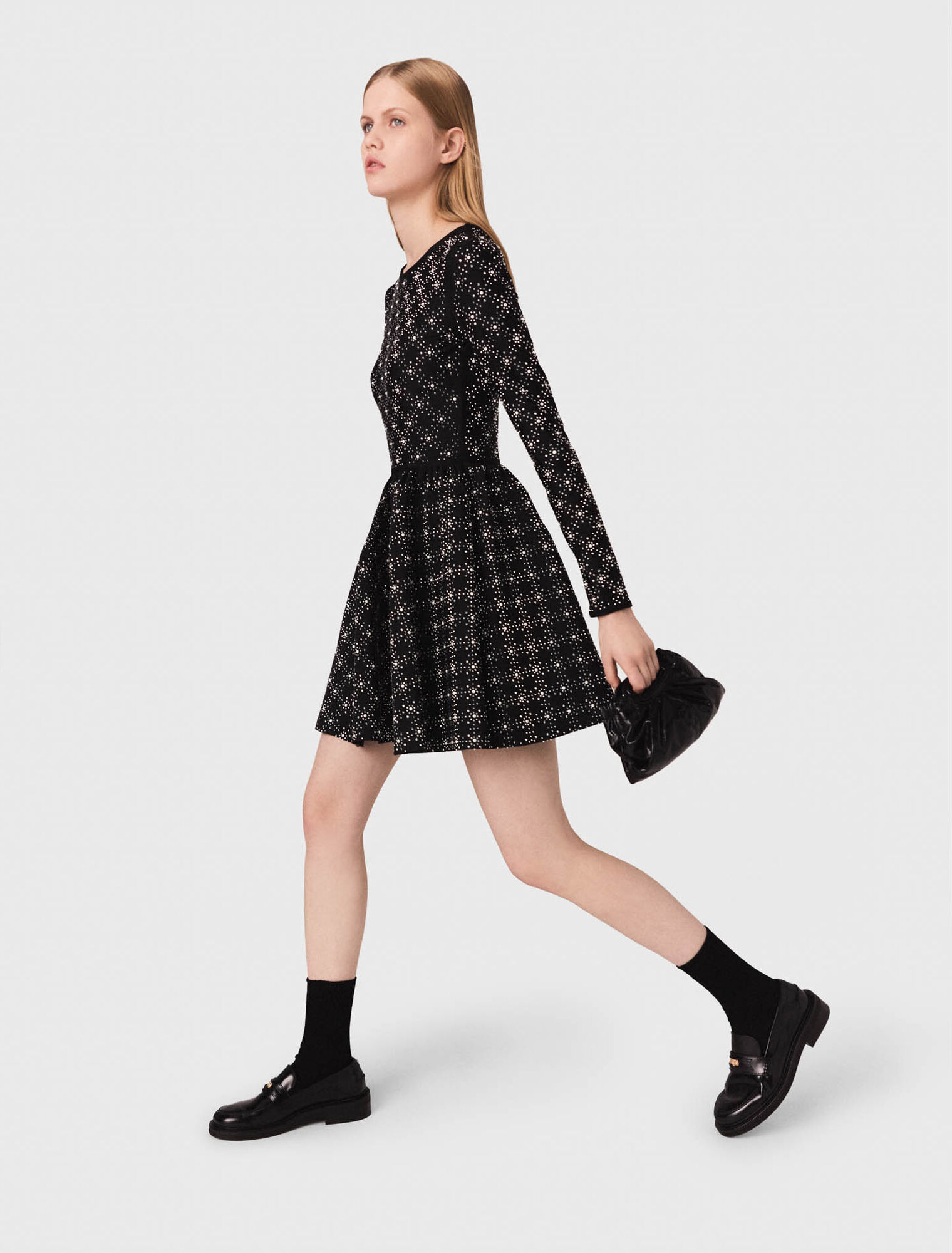 Skaterkleid mit Perlen und Strass