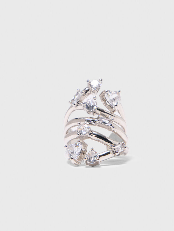 Mehrreihiger Ring mit Strass