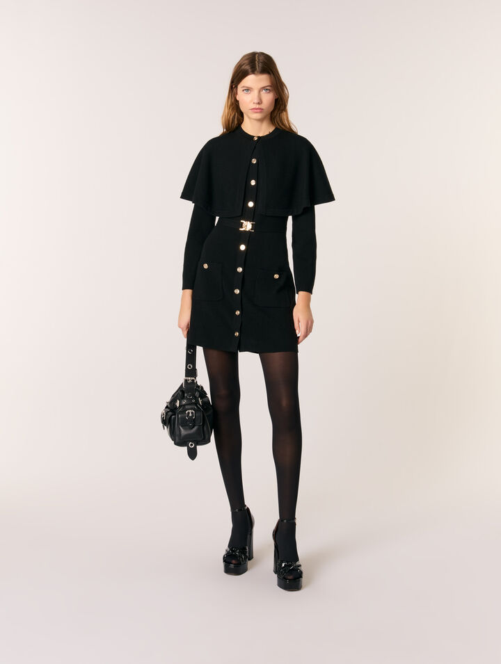 2-in-1-Strickkleid mit Cape