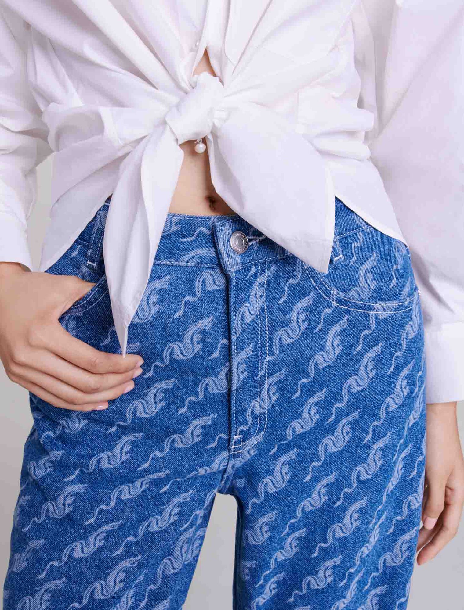 Weite Jeans mit Motiven