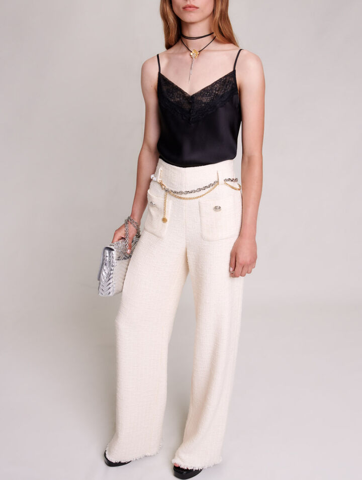 Weite Tweed-Hose