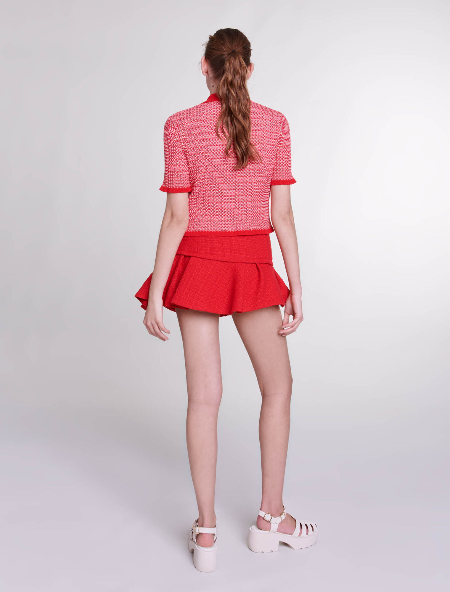 Asymmetrischer Minirock aus Tweed